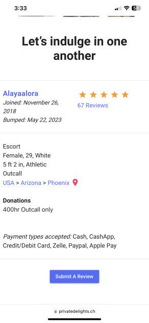Escorts Phoenix, Arizona Alaya Alora
